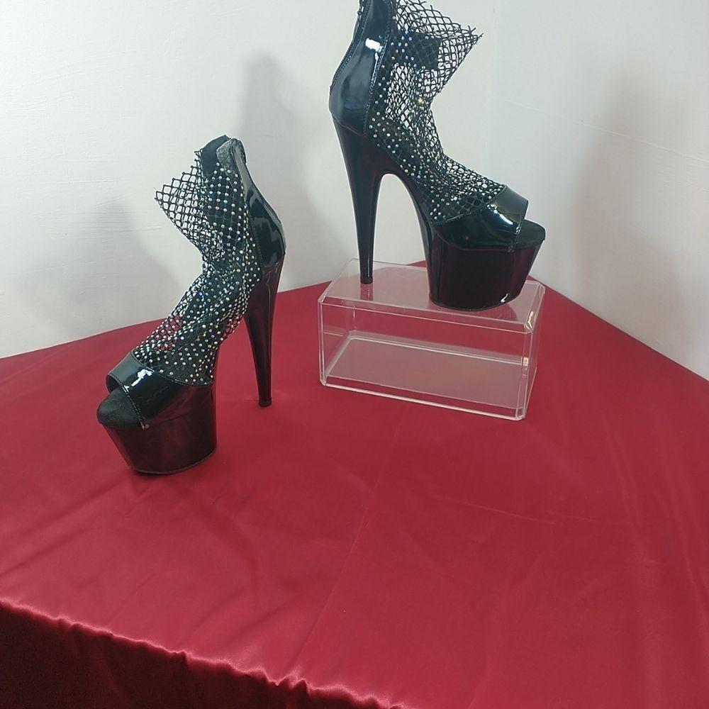 PLEASER ADORE-765RM Women's SZ 6 Platform 7" Heel Zip Close Back Pole Shoes Sexy